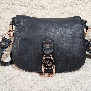 Ted Baker Black Crossbody Bag with Gold Accents GUC